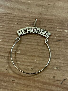 Memories 14k. Yellow gold vintage delicate and dainty charm holder pendant .